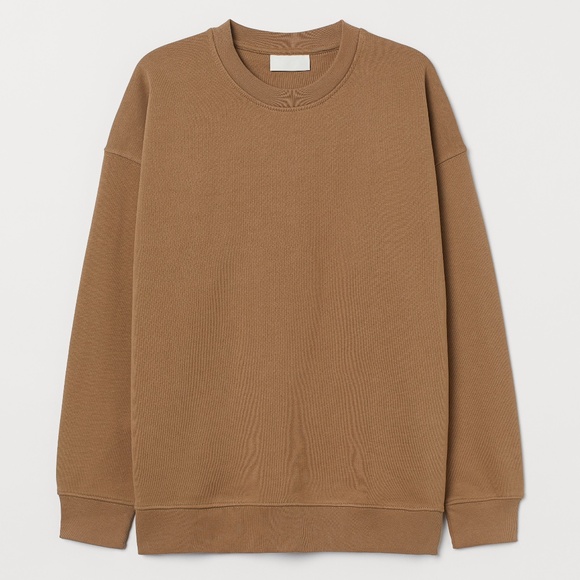 H&M Blank Staples Oversized Fit Cotton Sweatshirt in Tobacco Size Medium M - Picture 1 of 3